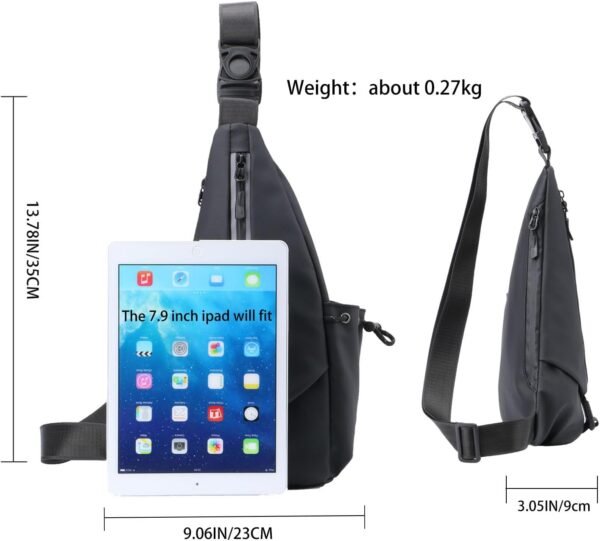 Sling Bag Waterproof Crossbody Backpack Shoulder Chest Bag Waist Packs Reflective Travel Bike Gym Bag With Water Bottle for Men and Women - Image 2
