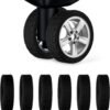 TOYMIS 8pcs Luggage Wheel Covers, Portable Suitcase Wheel Protector Covers Colorful Silicone Luggage Wheel Covers Luggage Spinner Wheel Covers for Most 8 Caster Luggage Accessories(black)