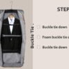 MATEIN Suit Carry On Garment Bags for Travel, Suit Bag with Detachable Adjustable Shoulder Strap, Waterproof Foldable Luggage Bag for Men Women, Large Compartment for Carrying Clothes, Black Stripe - Image 2