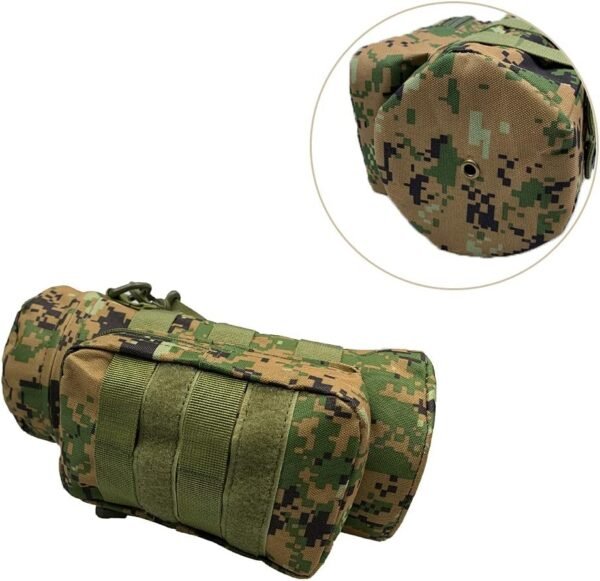 Tactical Molle Water Bottle Holder Pouch Hydration Carrier Bag Tactical EDC Water Bottle Carrier with Detachable Shoulder Strap for Hiking Camping Outdoor Sport Travel - Image 4
