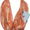 Arrow Pattern Infinity Scarf for Women - Travel Scarf with Hidden Zipper Pocket - Scarf for All Seasons