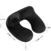 Inflatable Travel Pillow, Neck Pillow Support for Traveling, Airplanes, Cars, and Offices with Compact Carrying Bag, Soft Velvet Washable Cover, Ideal for Adult Sleepers (Black) - Image 6