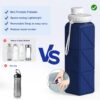 Collapsible Water Bottles 2 pack Travel Water Bottle Portable Hiking Water Bottle Leakproof Reusable BPA Free Silicone Water Bottles Durable Lightweight Bottle for Travel Camping Gym Sports - Image 3