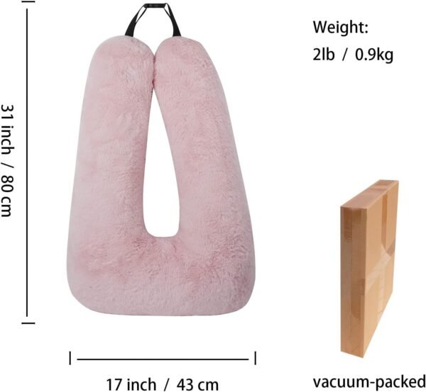 Pink Kids Travel Pillows for 3-8 Y/O -Travel Essentials for Kids Road Trip-Soft Cotton Neck Pillows for Airplane,Car Seat,Traveling for Boys/Girls - Image 2
