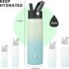 22oz Stainless Steel Water Bottles With 3 Lids Sport Insulated Water Bottle,Mint - Image 5