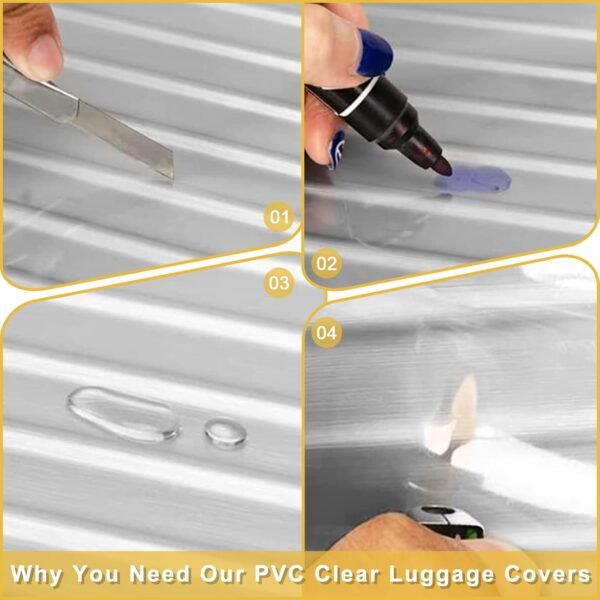 Clear PVC Suitcase Cover Protectors 20 inch Transparent Travel Luggage Covers for Suitcase Tsa Approved - Image 5