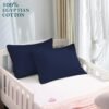 Set of 2 Toddler Travel Pillowcase 14x20 inch 100% Egyptian Cotton 500 Thread Count Zipper Closure Small Toddler Pillowcase 14x20 inch, Navy Blue - Image 2