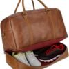 BAOSHA Vegan Leather Large Travel Duffel Tote Bag Carry On Weekender Overnight Bag With Shoe Compartment HB-38 - Image 2