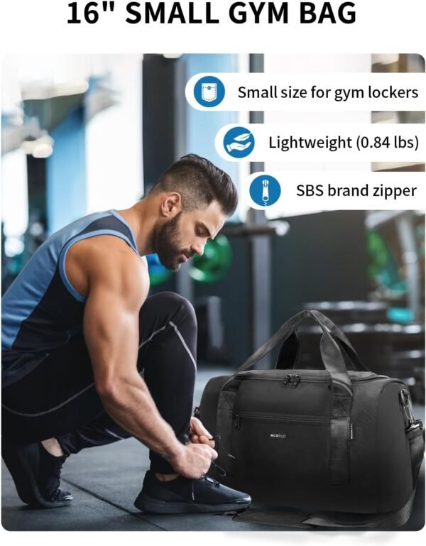 ECOHUB 16'' Personal Item Bag Mini Duffel Bag Small Travel Bag Underseat Carry on Bag for United Airlines Gym Bag for Women and Men - Image 7