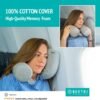 Twist Memory Foam Travel Pillow - Cotton Cover - Travel Bag Included - Adjustable, Bendable Pillow for Neck, Head, Chin, Lumbar and Leg Support (Light Gray) - Image 2