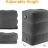 Maliton Inflatable Travel Foot Rest Pillow, Airplane Bed for Kids, Car Foot Leg Rest Pillow, Adjustable Height for Airplane, Car, Train, Home, Office(Dark Grey, 1 Pack) - Image 6