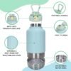 GiNT 37oz Dog Water Bottle, Insulated Dog Travel Water Bottle, Stainless Steel Human and Pet Water Bottle Dispenser Portable Water Bowl for Dogs with Carrying Case for Walking Dog Canteen Travel Kit - Image 2