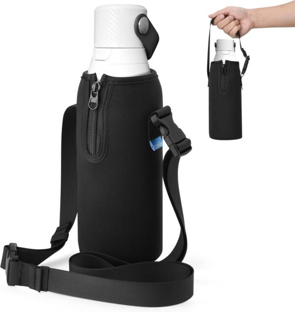 Xxerciz Water Bottle Carrier Bag for Brita 36 oz Filtering Bottle, Insulated Neoprene Water Bottle Holder with Adjustable Strap, Travel Bottle Carrier Pouch Sleeve for Outdoor Camping, Hiking, Gym