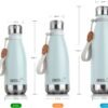 9 oz Water Bottle for Kids-Small Stainless Steel Water Bottle for School Vacuum Insulated Metal Leak Proof Cola Shape Water Bottle for Boys Girls(Baby Blue) - Image 2