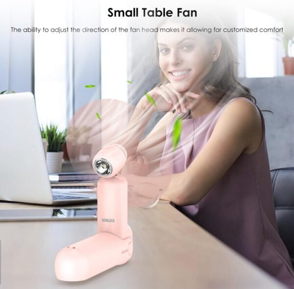 4 IN 1 Portable Handheld Fan,Personal Foldable Cooling Fan, Mini Pocket Fan,Desk Fan,Hand Fan,Flashlight,Power Bank,Table Lamp,Camping Travel Beach Fan, Birthday Gifts for Women Mom(Pink) - Image 4