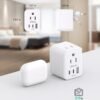 European Travel Plug Adapter, 2 Pack Foldable International Power Plug Adapter with 2 AC Outlets 3 USB Charging Ports(2 USB C), Type C Plug Adapter Travel Essentials - Image 3