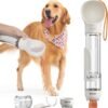 PUPIHOM17OZ 3 in 1 Portable Dog Water Bottle, Outdoor Dog Water Dispenser with Poop Bag, Pet Travel Water Bottle Dispenser with Drinking Feeder and Food Container for Dogs Walk Travel, Length 15.55"
