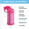 THERMOS FUNTAINER Water Bottle with Straw - 12 Ounce, Pink - Kids Stainless Steel Vacuum Insulated Water Bottle with Lid - Image 2