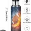 American Football Fire Water Bottle Kids Insulated Thermos Stainless Steel Hot Cold Water Flask Jug with Straw Lid for Sports Gym Running 20 oz - Image 2