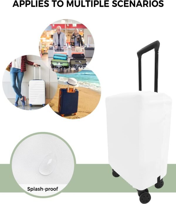 White Travel Luggage Cover, Anti-scratch Elastic Luggage Covers For Suitcase Protector, Washable Baggage Covers Fit 29-32 Inch Carry on Luggage - Image 4