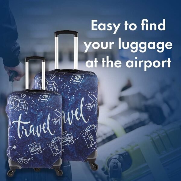 GLN Rugs Luggage Protector Suitcase Cover, Stretch Suitcase Cover, Washable Luggage Covers for Suitcase for Women and Men, Travel Accessories (M(22"-24" luggage)) - Image 4