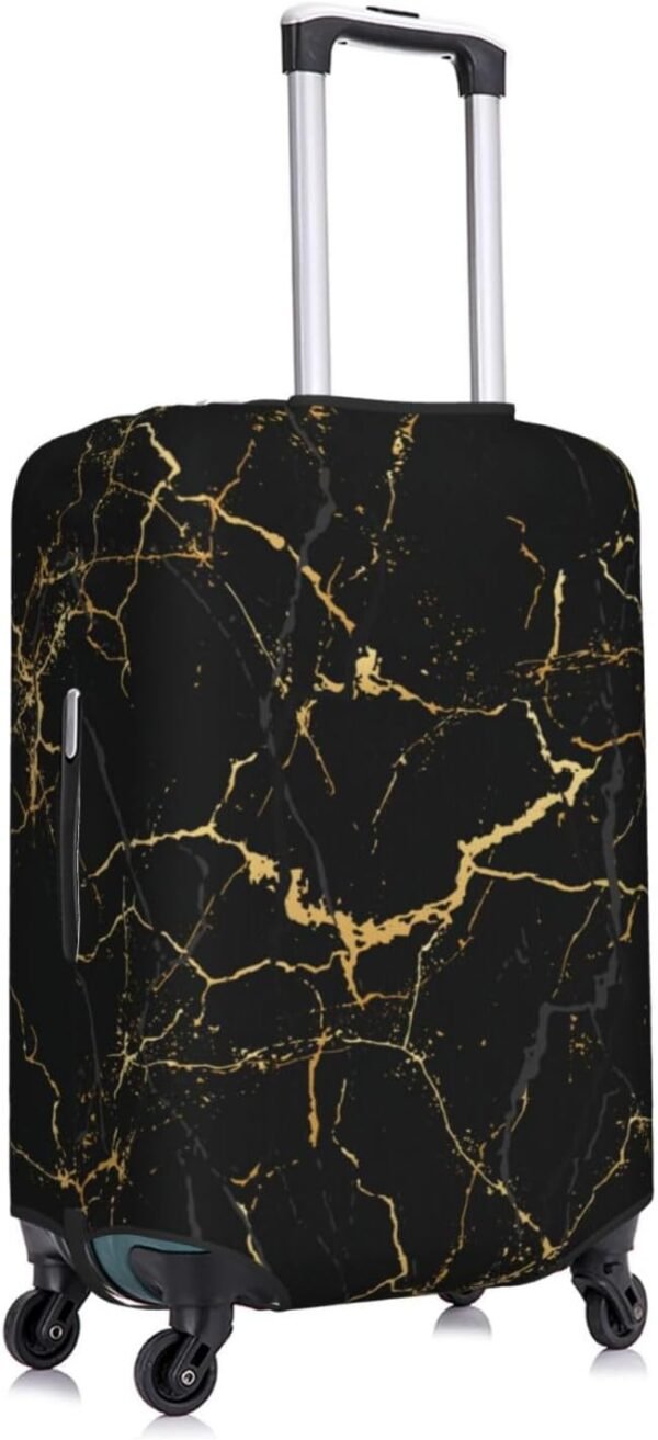 Black Marble Luggage Suitcase Covers Elastic Washable Marbling Texture Luggage Protector Travel Suitcase Protective Cover For Kid And Adult, S (Fit 18-21 Inch Luggage) - Image 3