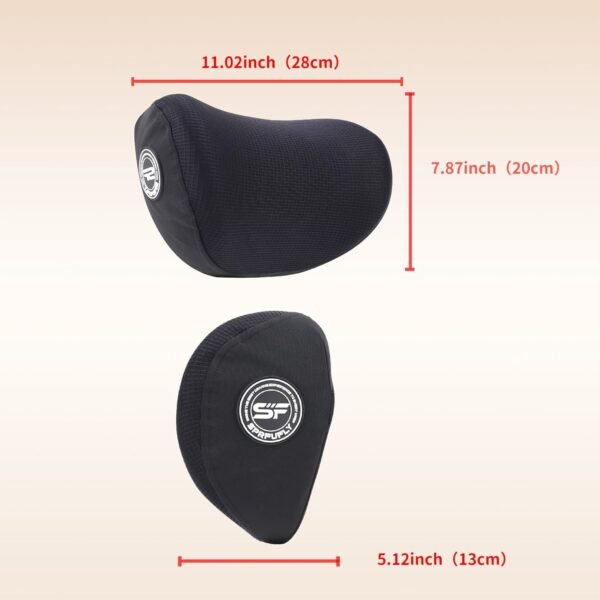 SPRFUFLY 2 Pack Car Headrest Pillow, Extra Soft Car Pillow, 100% Memory Foam Car Neck Pillow for Driving - Universal Fit Travel Car Rest Pillow for Pain Relief While Driving(Comes with 2 Eye Masks) - Image 2