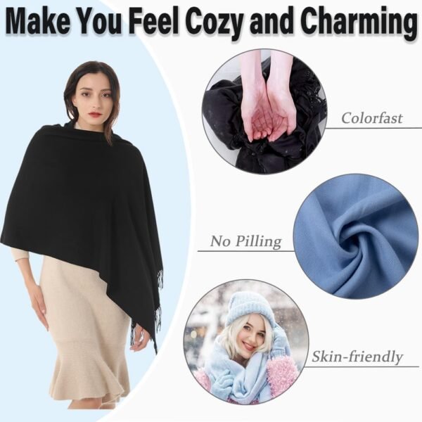 TwoYek Womens Scarf Pashmina Shawls and Wraps for Evening Dress Wedding Bridesmaid Gift - Image 3