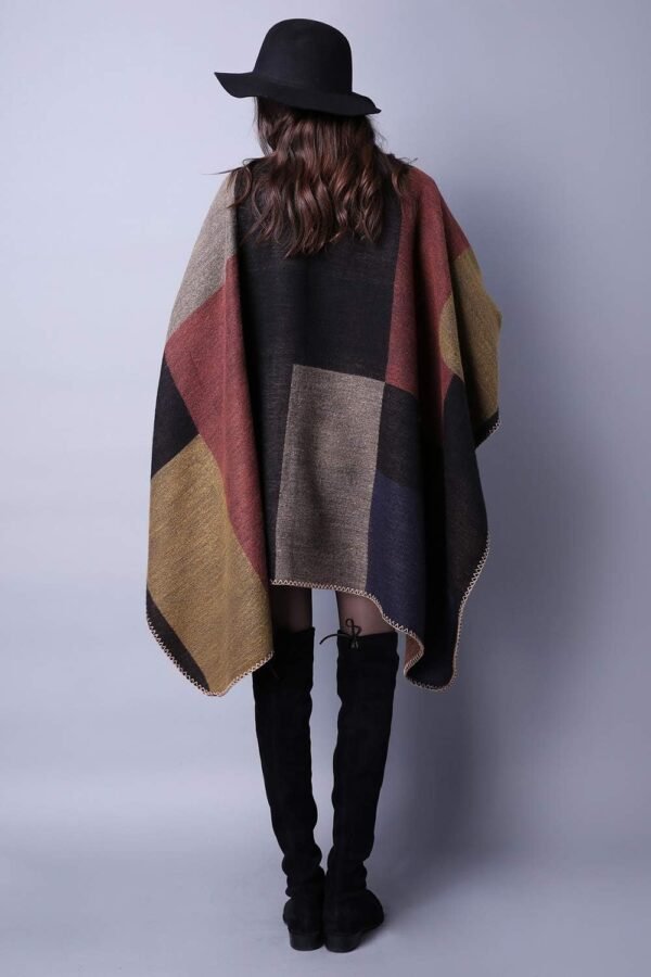 Lncropo Women's Shawls Wraps Winter Open Front Poncho Cape Oversized Cardigan Sweater - Image 6