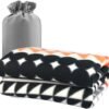 forestfish Fleece Throw Blanket Cozy Soft Portable Travel Blanket Compact for Long Car Airplane Train Rides 60" x 40", Orange