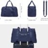 BAGSMART Gym Bag for Women, Carry on Weekender Overnight Bag, Travel Duffel Bags with Trolley Sleeve, Personal Item Travel Bag Tote Bag Workout Dance Bag, Dark Blue - Image 6