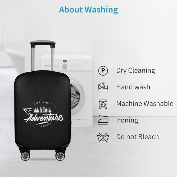 KENOBEE Travel Luggage Cover Suitcase Protector, Washable Dust Proof Anti-Scratch Elastic Thickened Spandex Protective Baggage Case With Concealed Zipper Fits 22-24 inch Luggage - Image 6