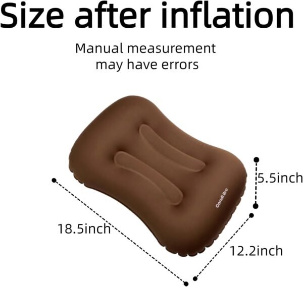 CONDIBRO outdoor inflatable pillow, portable sleeping tool for travel, office nap, lunch break, airplane pillow, chair backrest, waist cushion (Brown) - Image 5