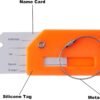 Gostwo 2 Pack Silicone Luggage Tags for Suitcases, 26 Initial Letter Baggage Labels Handbag School Bag Suitcase Instrument Tag with Stainless Steel Loop(Orange)(Letter M) - Image 4