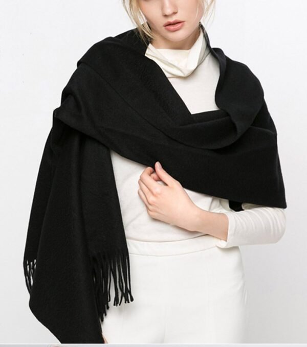 Wander Agio Women's Fashion Scarves Long Shawl Winter Thick Warm Knit Large Plaid Scarf - Image 2
