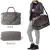 Canvas Travel Tote Luggage Men's Weekender Duffle Bag with Shoe compartment (Grey) - Image 6