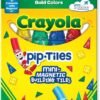 CreateOn Crayola Mini Magnetic PIP-Tiles, Building Set for Kids, Magnetic Building Toys for Kids, STEM Travel Toys for Boys and Girls Ages 3+, 24-Piece Set (Bold) - Image 2