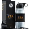 ETA Alkaline Water Filter Bottle for Travel, Camping, Hiking, Backpacking, Emergency, Survival | Removes up to 99.99% of Harmful contaminants, 9.5pH, Protects the Nutrient & Mineral Value, Made in USA