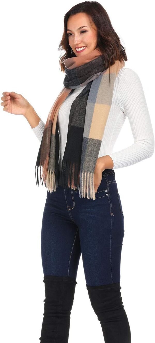 Oversized Plaid Winter Fall Scarf Soft Blanket Scarf for Women Long Shawls and Wraps - Image 3