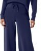 Glamaker Women's 2 Piece Sets Outfits Casual Long Sleeve Sweatsuits Polo Top and Wide Leg Pants Matching Sets