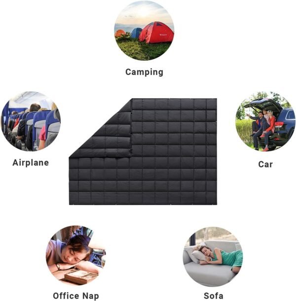 KingCamp Puffy Blankets for Cold Weather Camping, Warm Down Alternative Outdoors Indoors Quilt, Lightweight Compact Packable Windproof Blanket for Stadium, Airplane, Travel, Picnics, Backpacking - Image 8