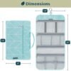 PAVILIA Hanging Toiletry Bag Women Men, Travel Kit Foldable Large Toiletries Organizer, Roll up Cosmetics Makeup Bag Accessories, Waterproof Essentials Jewelry Case (Teal Chevron) - Image 6
