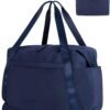 BAGSMART Foldable Travel Duffle Bag, 30.6L Large Carry On Tote Bag Gym Sports Bag for Women, Weekender Overnight Bag for Travel Essentials & Daily Necessities(Navy Blue)