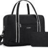BAGSMART For Spirit Airlines Personal Item Bag 18x14x8, Foldable Travel Duffel Bag Tote Weekend Overnight Bag Carry on Luggage for Women and Men(Black)