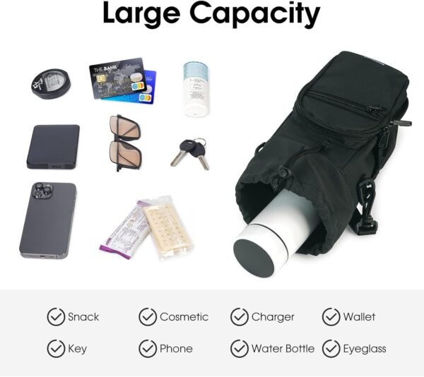 sportsnew Water Bottle Holder with Strap 32oz 40oz Insulated Water Bottle Carrier Sling Bag with Phone Pocket Water Bottle Sleeve for Walking Hiking, Patent Pending - Image 7