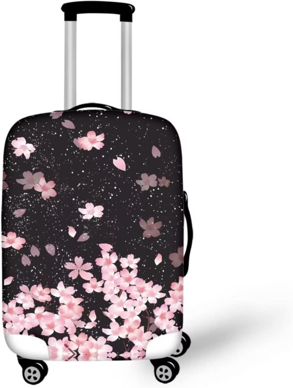 JEOCODY Travel Luggage Cover Cherry Blossom Washable Spandex Travevl Luggage Protector Baggage Suitcase Cover Apply to 18-32 Inch Travel Suitcase