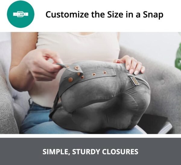 Chiropractic Neck Support Pillow - Cervical Collar - Neck Pain - Lower Back Lumbar Support - Memory Foam Travel Pillow - Grey - Image 8