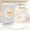 Rechargeable Makeup Mirror for Travel, Vanity Mirror with 80LEDs, 3 Color Light, 2000mAh Battery, Portable Ultra Slim Lighted Mirror, Travel Essential - Image 6