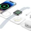 3 in 1 Foldable Wireless Charger, Wireless Charging Station for iPhone 15/14/13/12/11 Pro Max/X/XS, Fast Magnetic Travel Wireless Charging Pad for AirPods 3/2/Pro Apple Watch