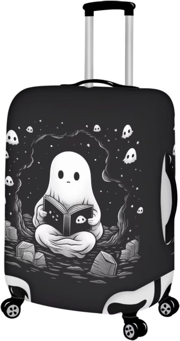 TODIYADDU Black Cute Ghost Elastic Luggage Protective Covers for 18-21 inch Trolley Suitcase Protect Dust Bag Case Child Cartoon Travel Accessories Anti-Scratch Luggage Outerwear Halloween Gifts, S - Image 2